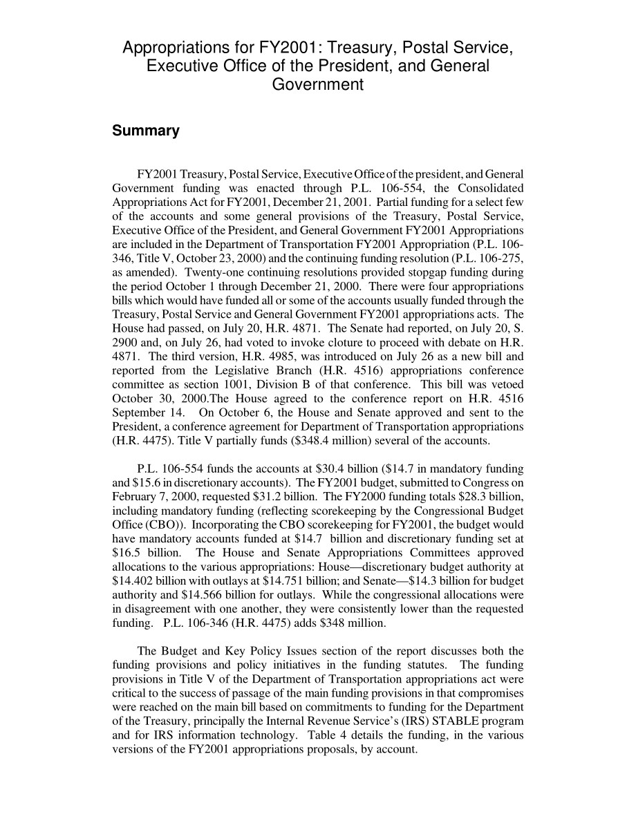 [20010129]RL30502_2001财年拨款：财政部、邮政局、总统办公厅和一般政府.pdf_第3页