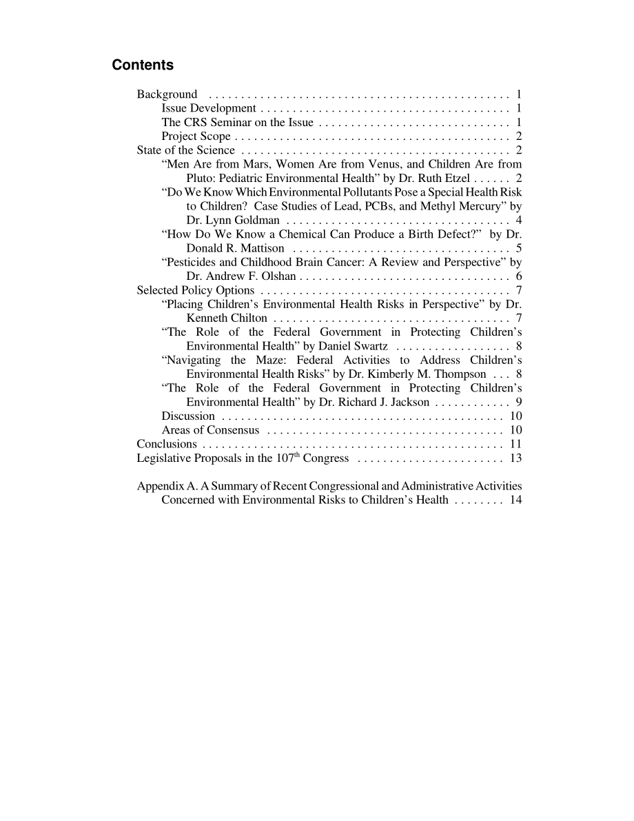 [20011115]RL31322_儿童环境健康：联邦政府扮演什么角色？.pdf_第3页