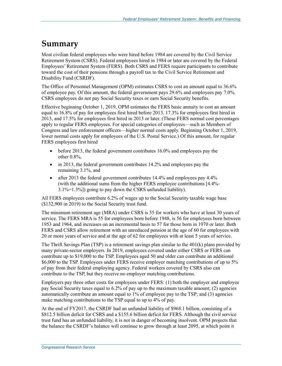 [20191113]98-810_联邦雇员退休制度：福利和融资.pdf_第2页