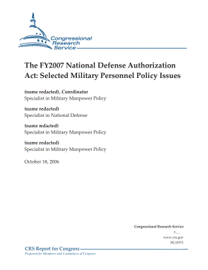 [20061018]RL33571_2007财年国防授权法案：选定的军事人员政策问题.pdf