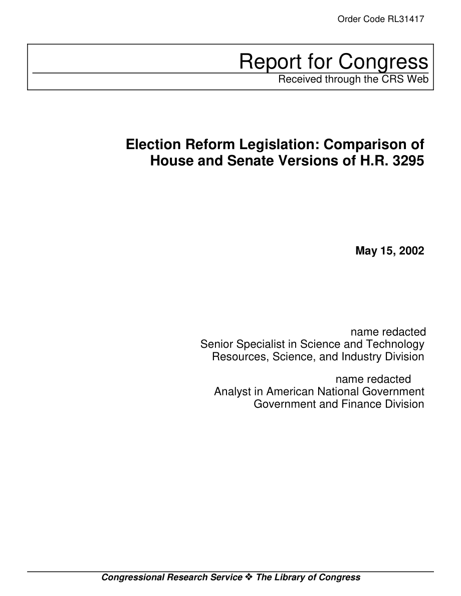 [20020515]RL31417_选举改革立法：比较众议院和参议院版本的H.R.3295.pdf_第1页