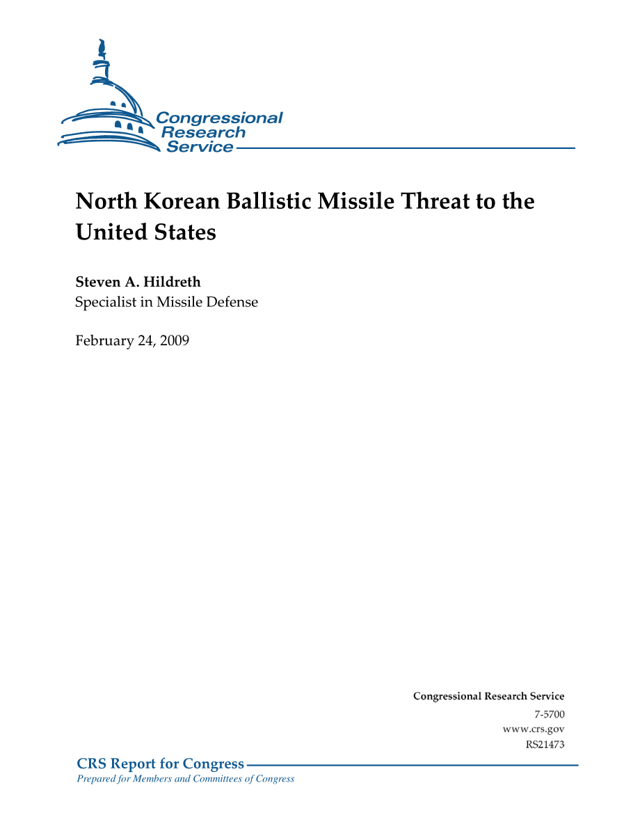 [20090224]RS21473_朝鲜弹道导弹对美国的威胁.pdf_第1页