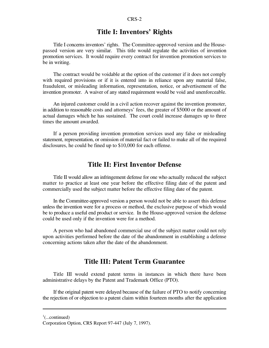 [19991019]RS20249_H、 R. 1907, 106th Congress 1999年美国发明家保护法.pdf_第2页