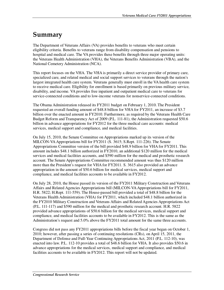 [20110613]R41343_退伍军人医疗：2011财年拨款.pdf_第2页