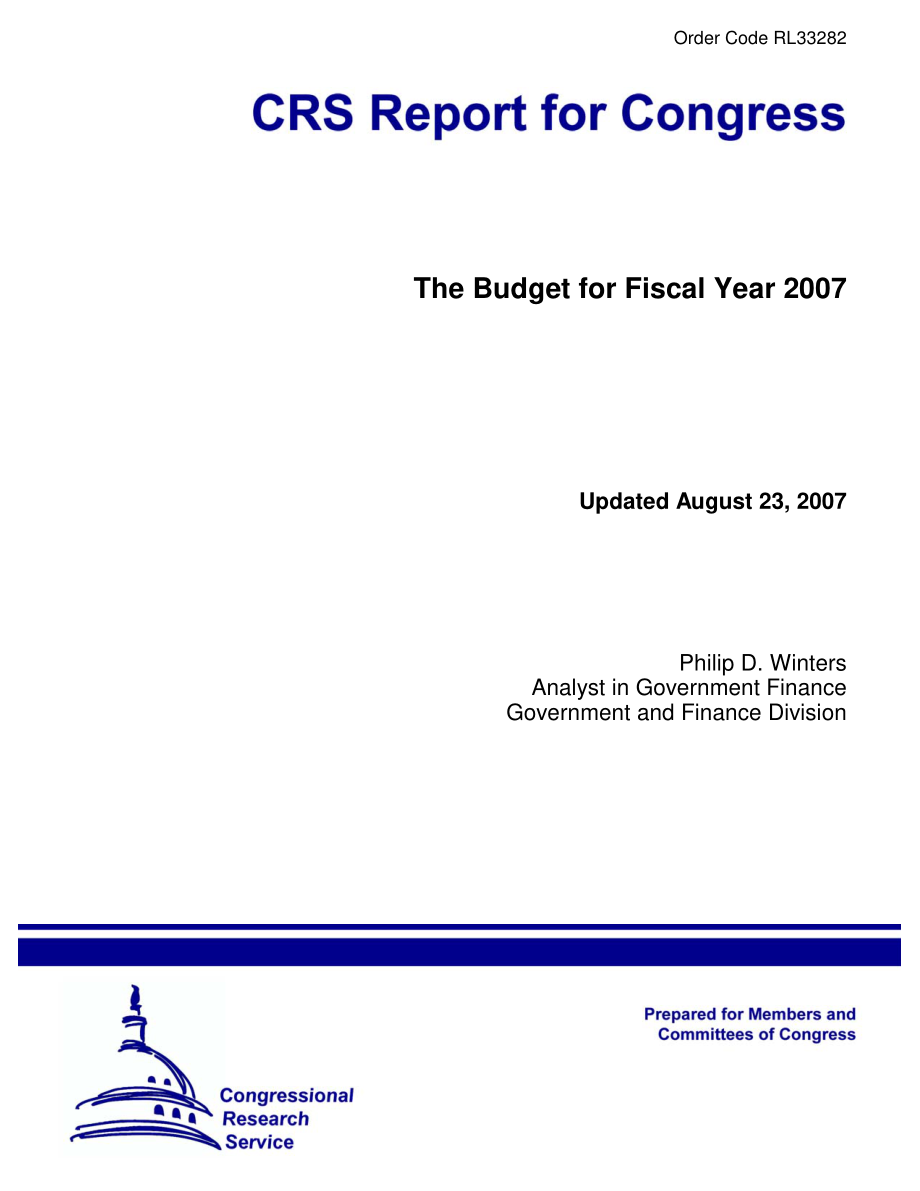 [20070823]RL33282_2007财年预算.pdf_第1页