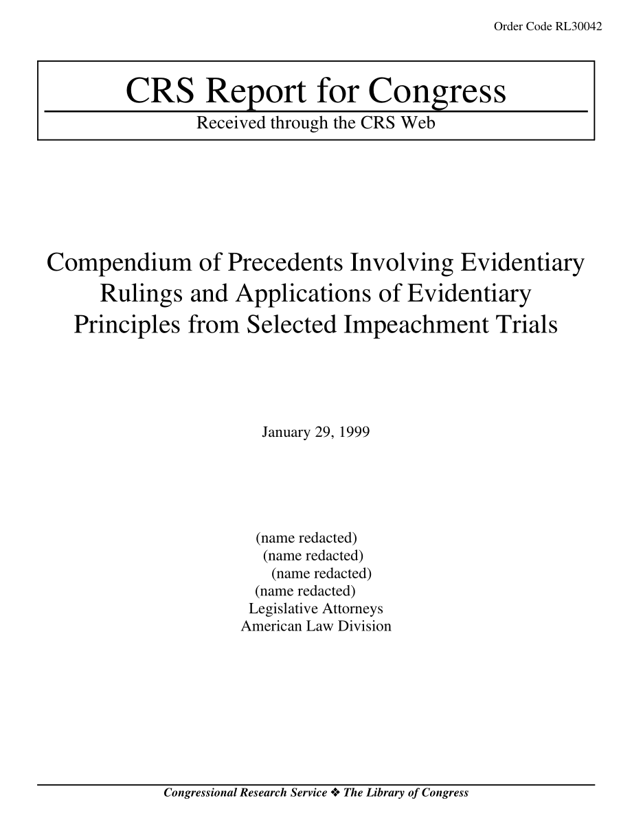 [19990129]RL30042_选定弹劾审判中涉及证据裁决和证据原则应用的判例汇编.pdf_第1页