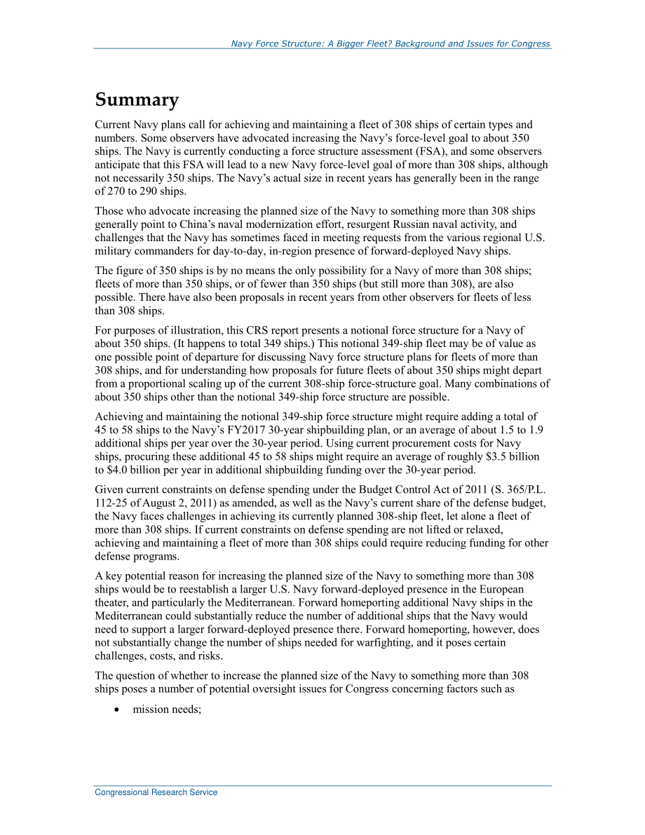 [20161109]R44635_海军部队结构：更大的舰队？国会背景和议题.pdf_第2页