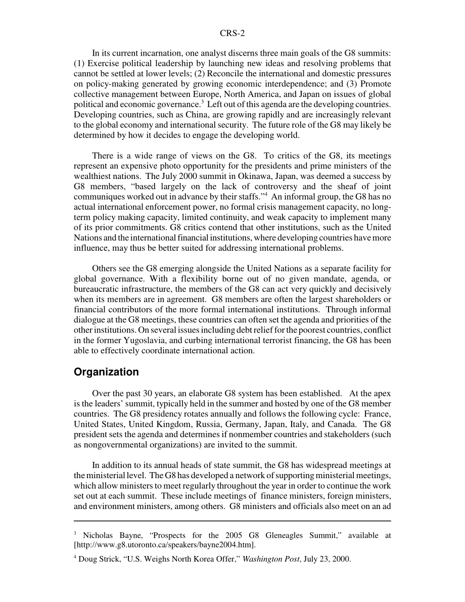 [20070329]RS22403_八国集团首脑会议：演变和可能的改革.pdf_第2页