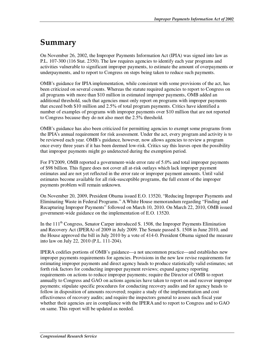 [20101004]RL34164_2002年《不当支付信息法》：背景、实施和评估.pdf_第2页
