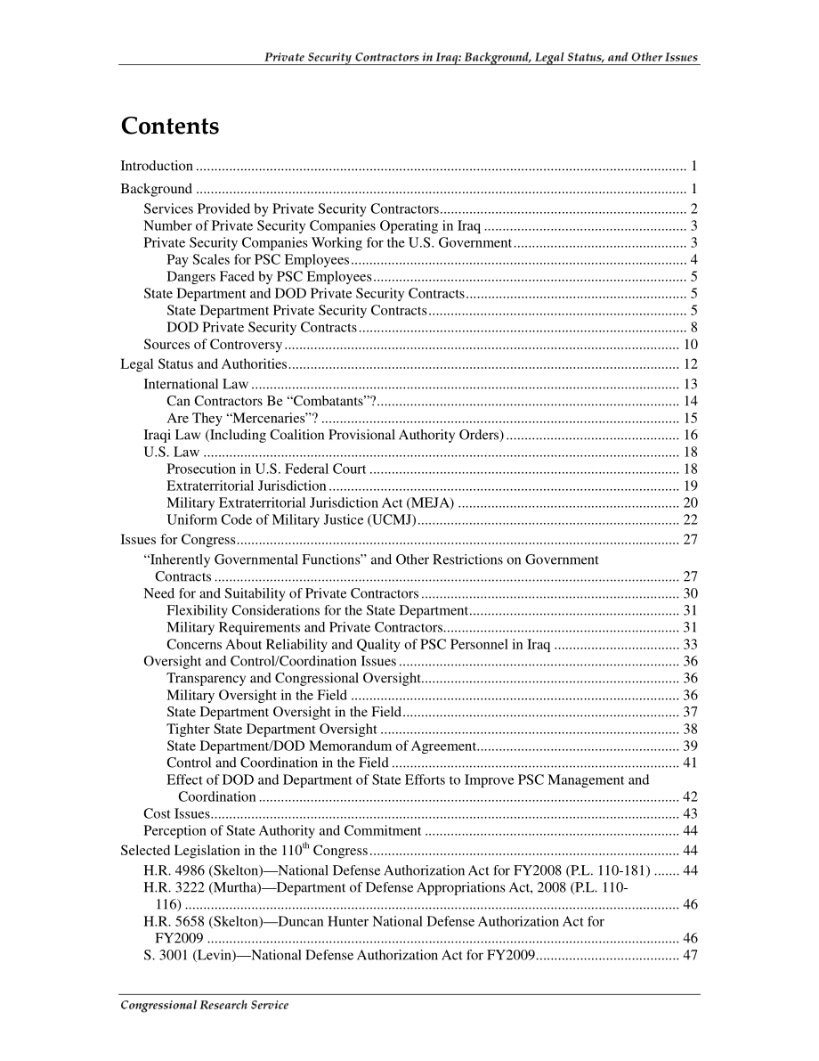 [20080929]RL32419_伊拉克私人安保承包商：背景、法律地位和其他问题.pdf_第3页