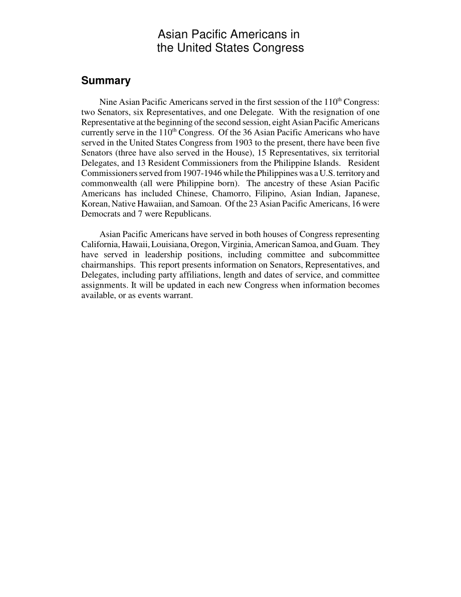 [20080623]97-398GOV_美国国会中的亚太裔美国人.pdf_第2页