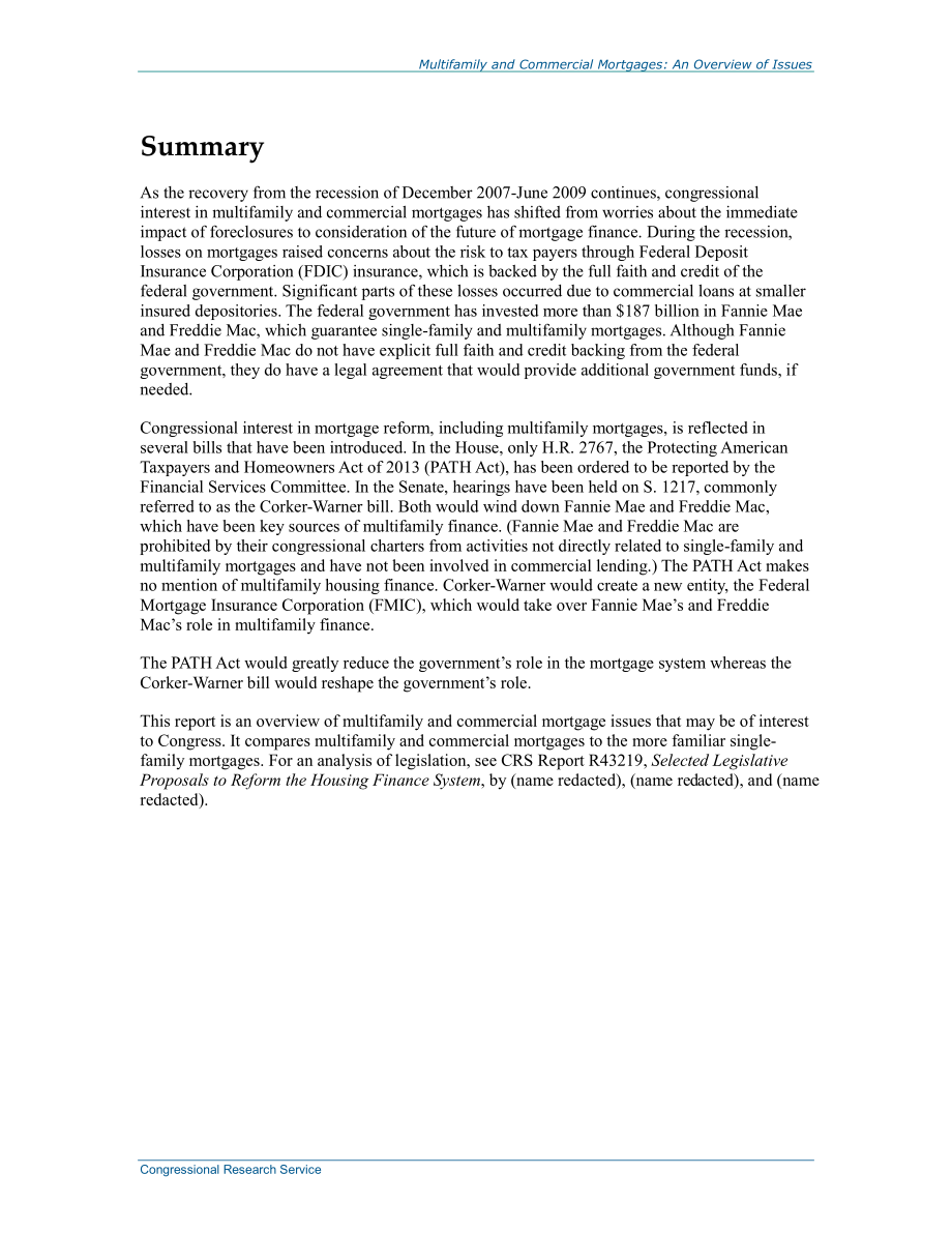[20140123]R41046_多户和商业抵押：问题概述.pdf_第2页