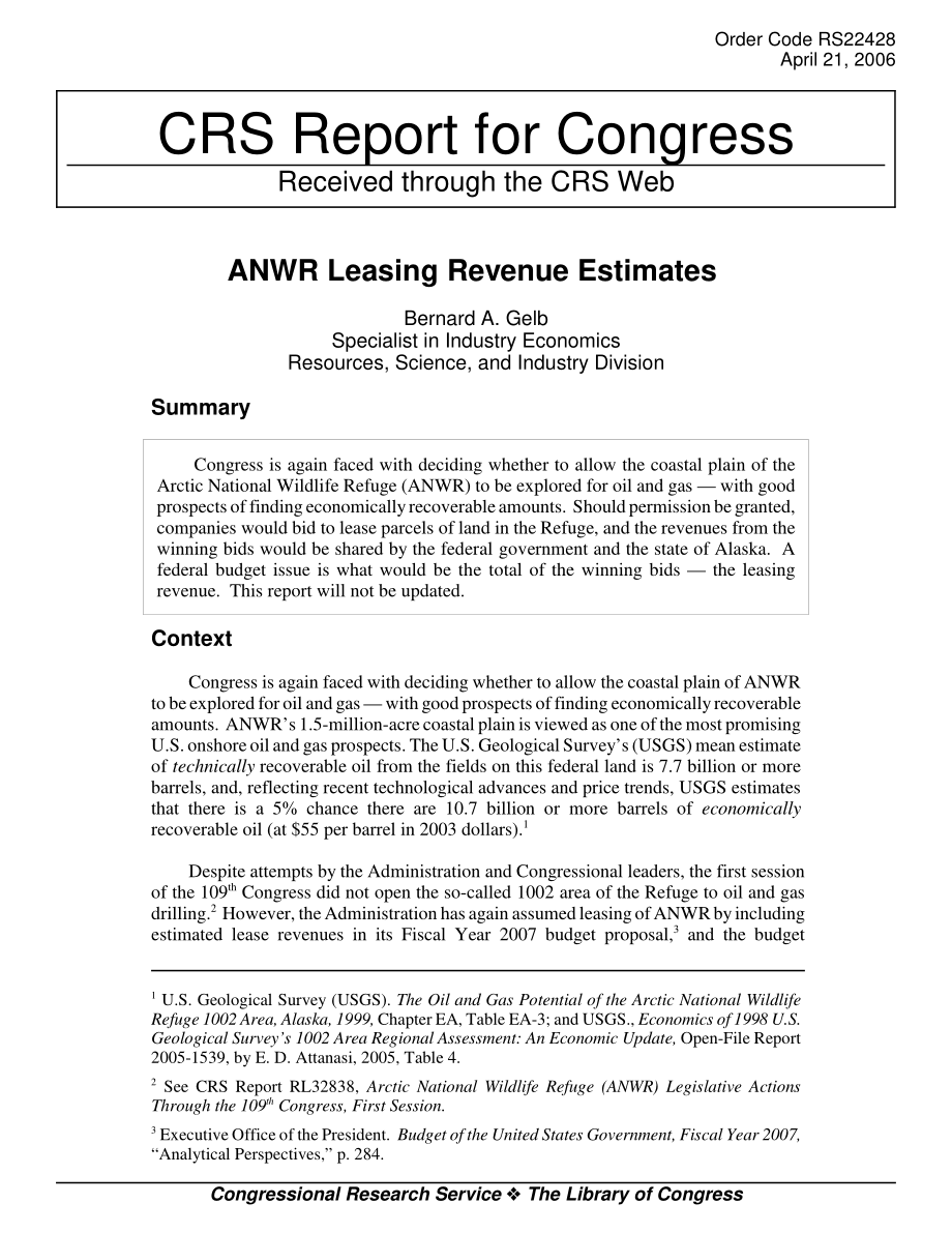 [20060421]RS22428_ANWR租赁收入估算.pdf_第1页