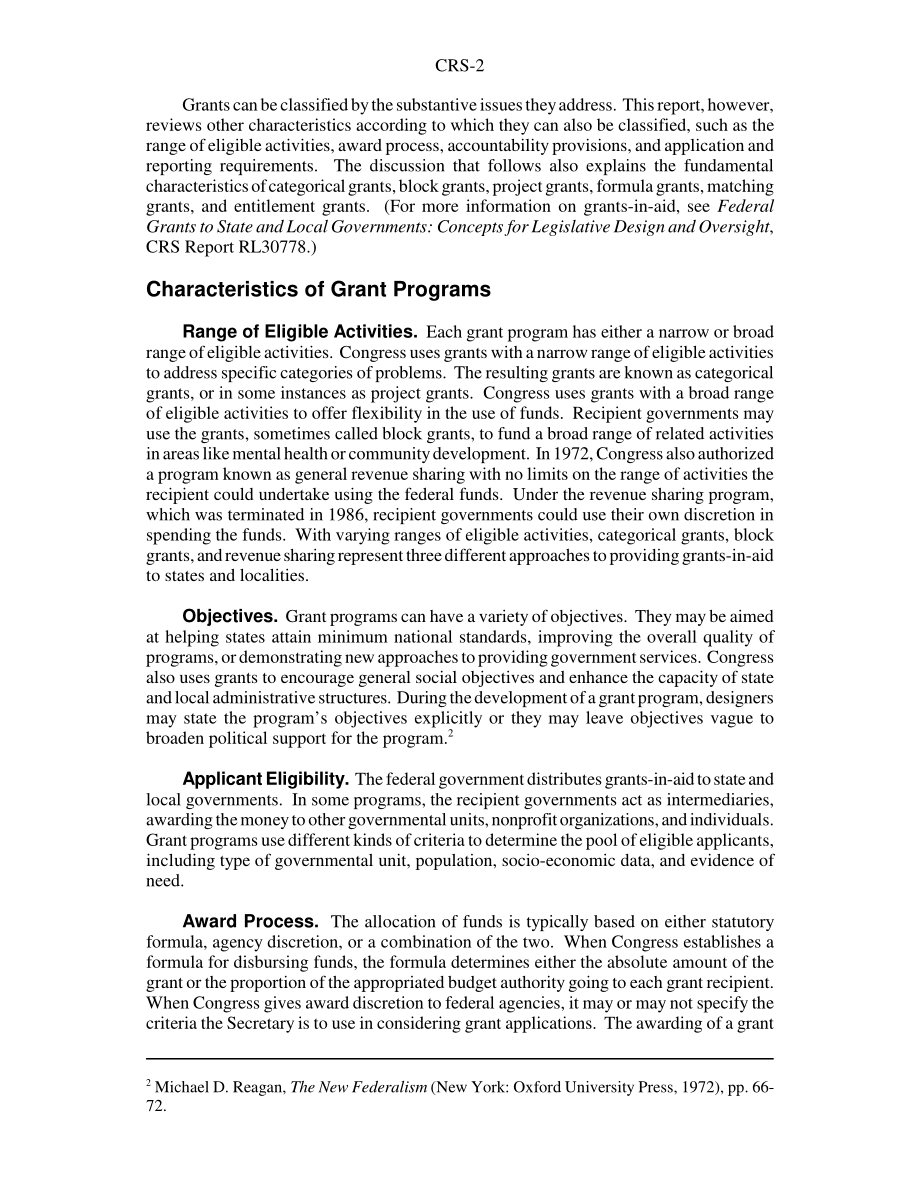 [20021127]RS20669_联邦政府对州和地方政府的拨款：概述和特点.pdf_第2页