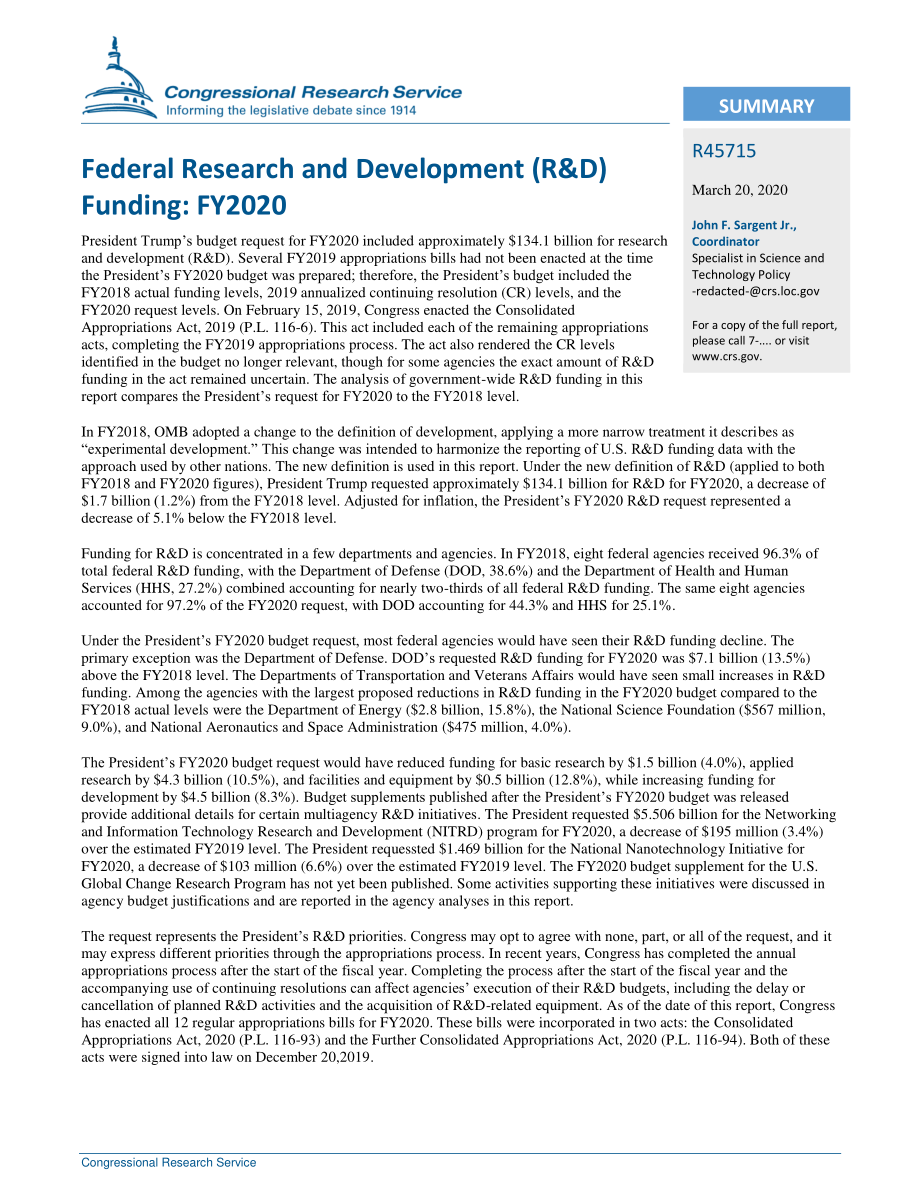 [20200320]R45715_联邦研发资金：2020财年.pdf_第2页