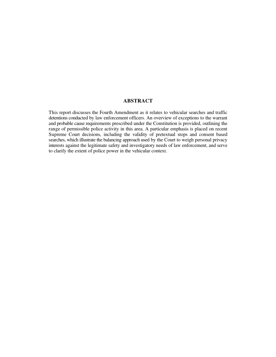 [19990915]RL30316_Search and Seizure in the Vehicular Context Fourth Amendment Issues.pdf_第2页
