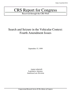 [19990915]RL30316_Search and Seizure in the Vehicular Context Fourth Amendment Issues.pdf