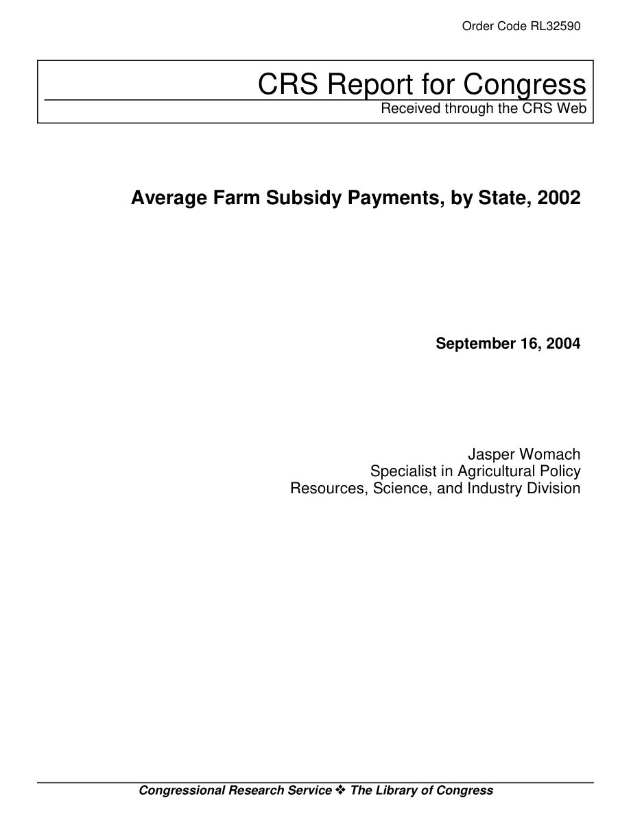 [20040916]RL32590_2002年各州平均农业补贴支付额.pdf_第1页