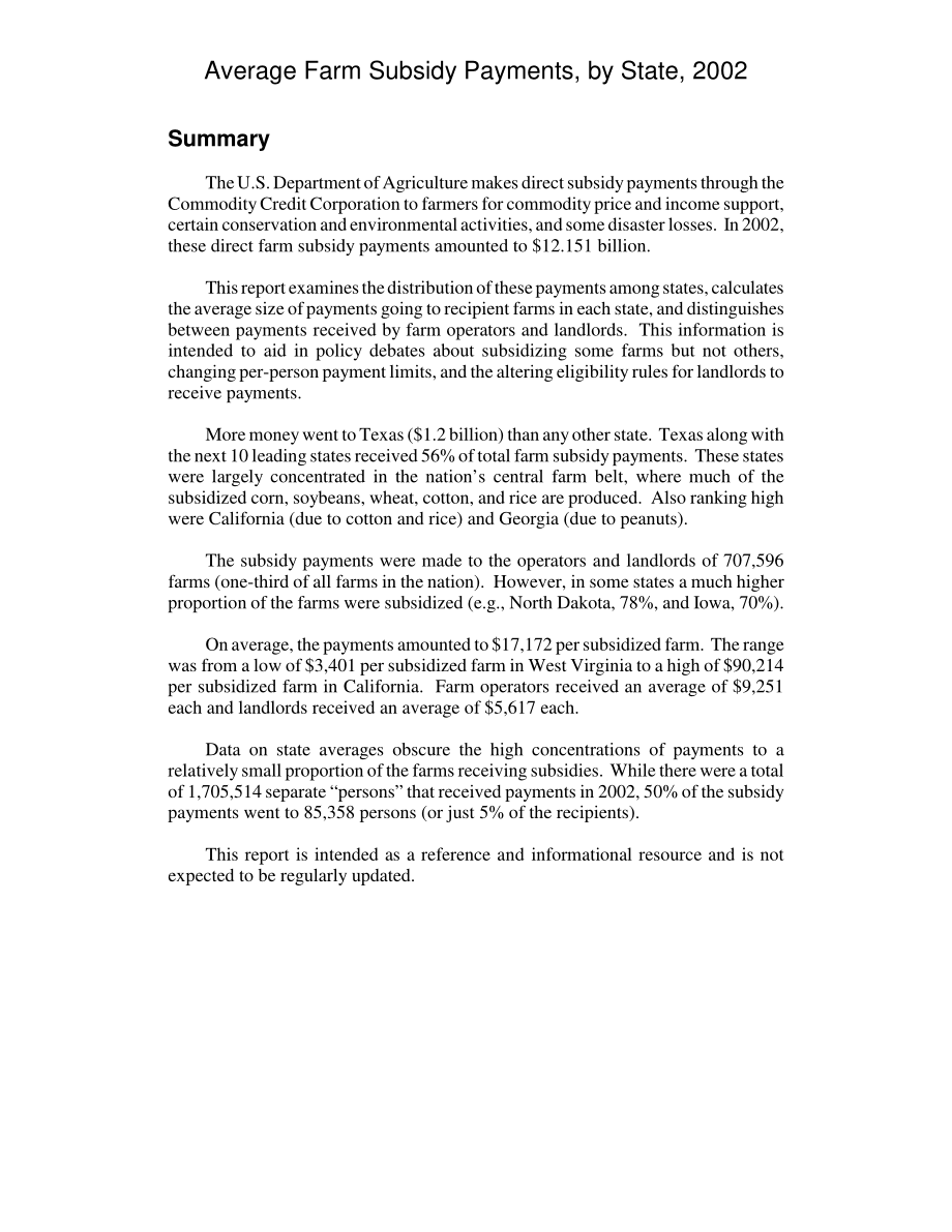 [20040916]RL32590_2002年各州平均农业补贴支付额.pdf_第2页