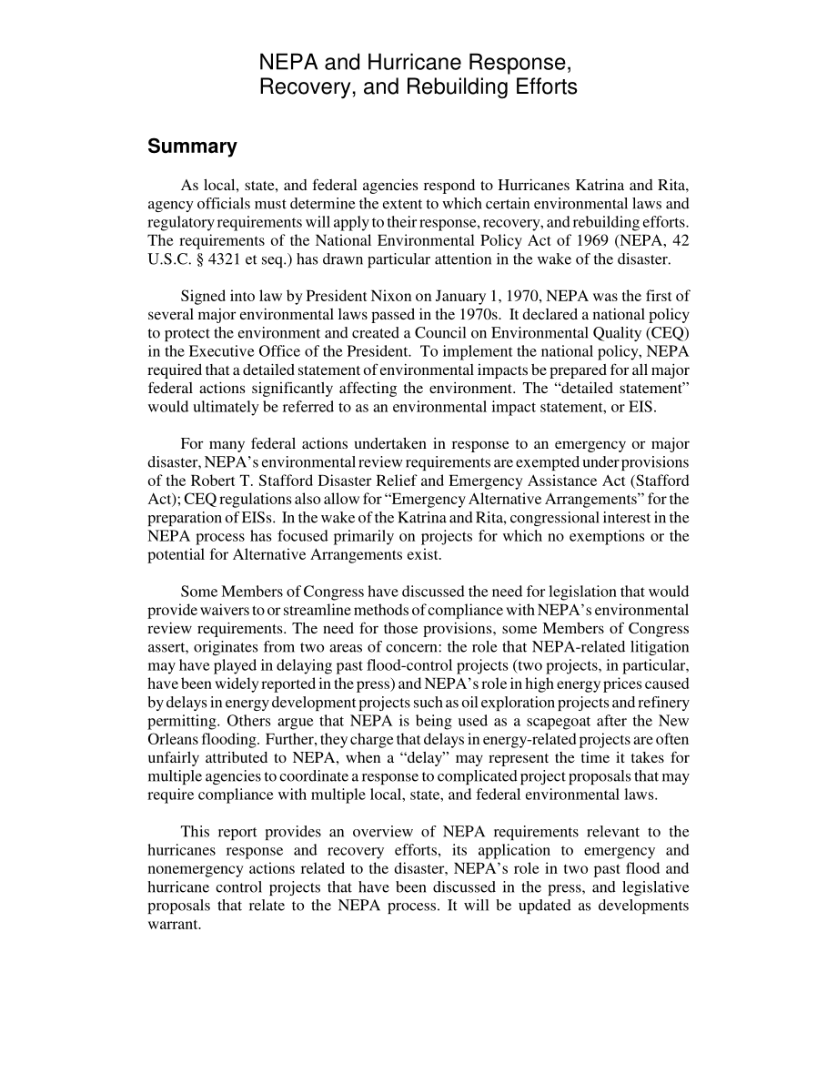 [20060324]RL33104_《国家环境政策法》和飓风应对、恢复和重建工作.pdf_第2页