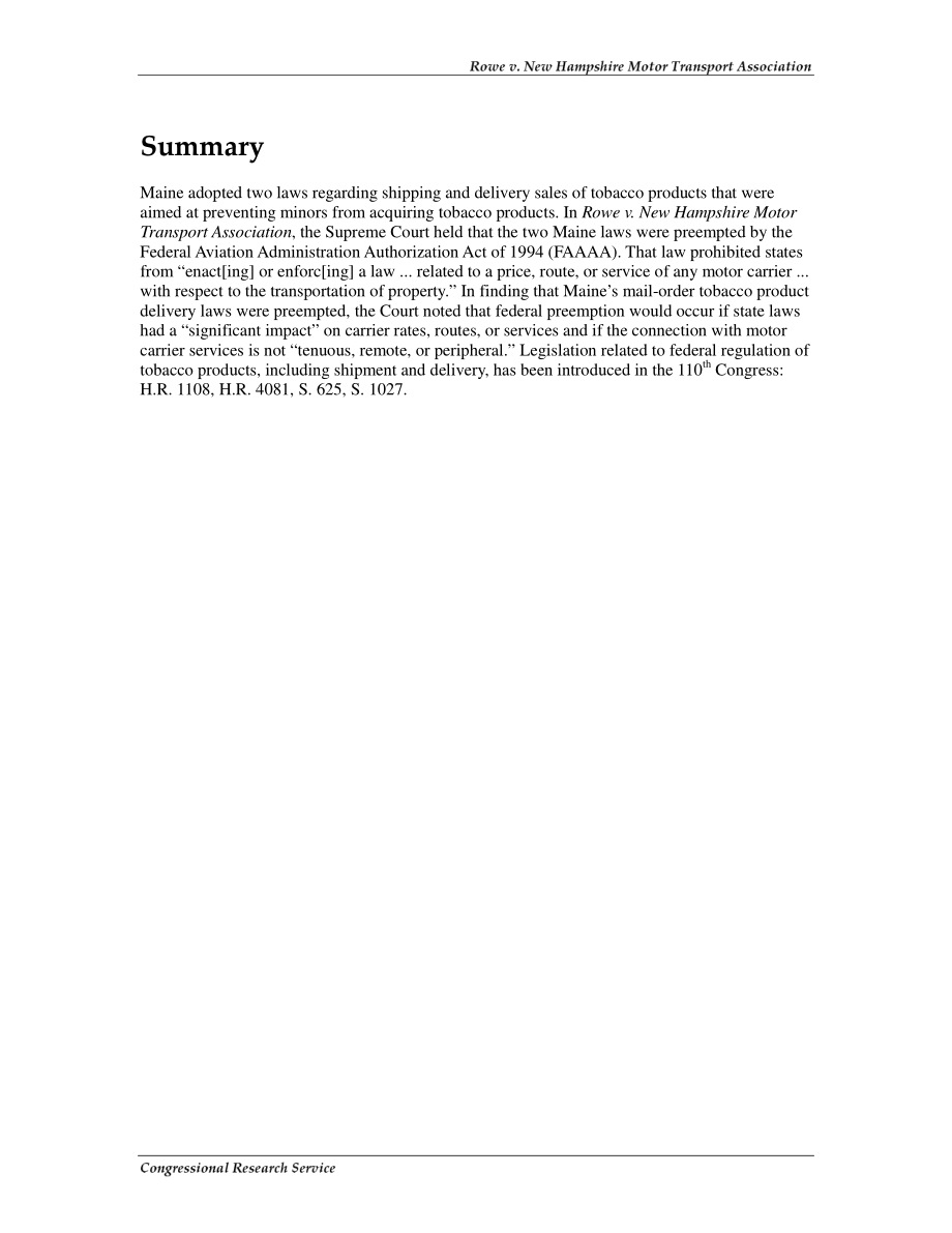 [20080814]RS22938_Rowe诉新罕布什尔州汽车运输协会：州烟草运输法的联邦优先权.pdf_第2页