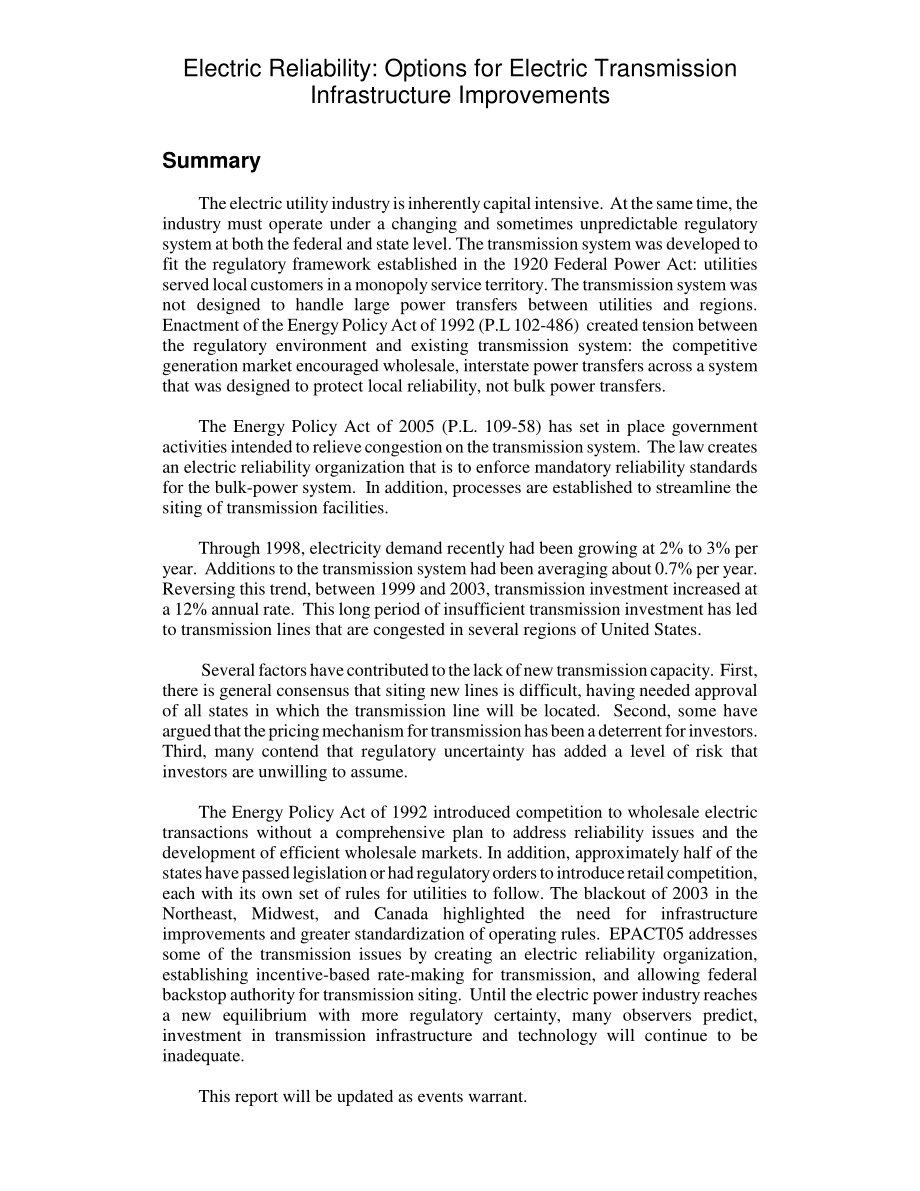 [20060920]RL32075_电气可靠性：输电基础设施改进方案.pdf_第2页