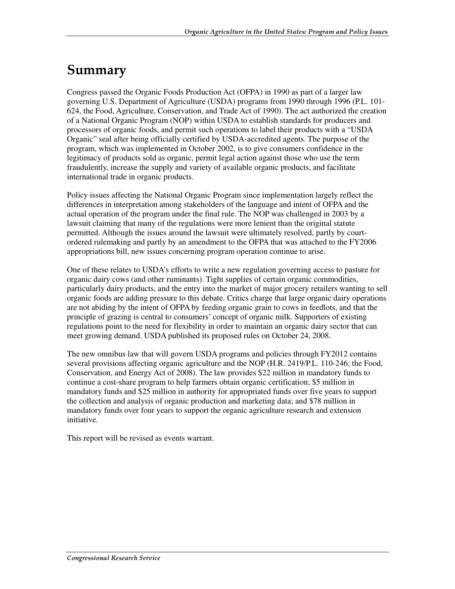 [20081125]RL31595_美国的有机农业：计划和政策问题.pdf_第2页