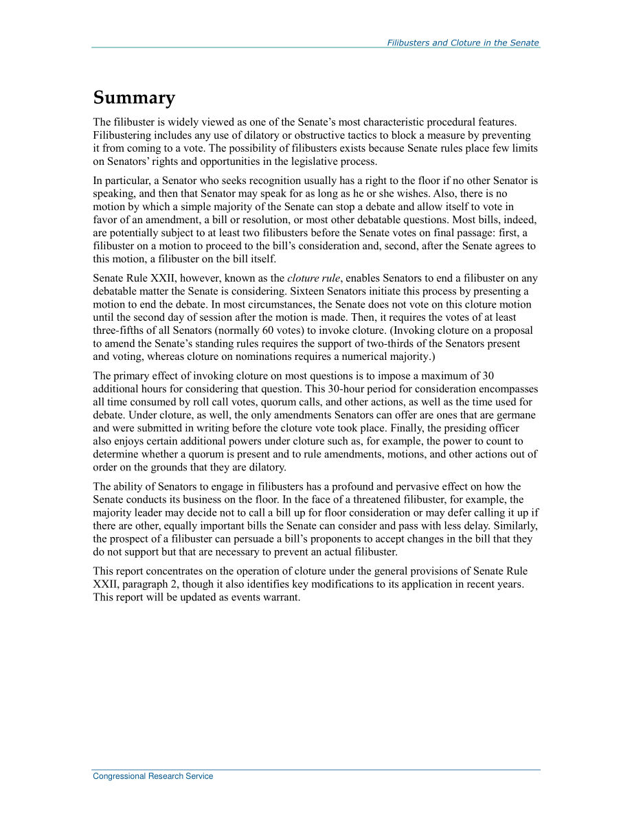[20170407]RL30360_参议院的阻挠和阻挠.pdf_第2页
