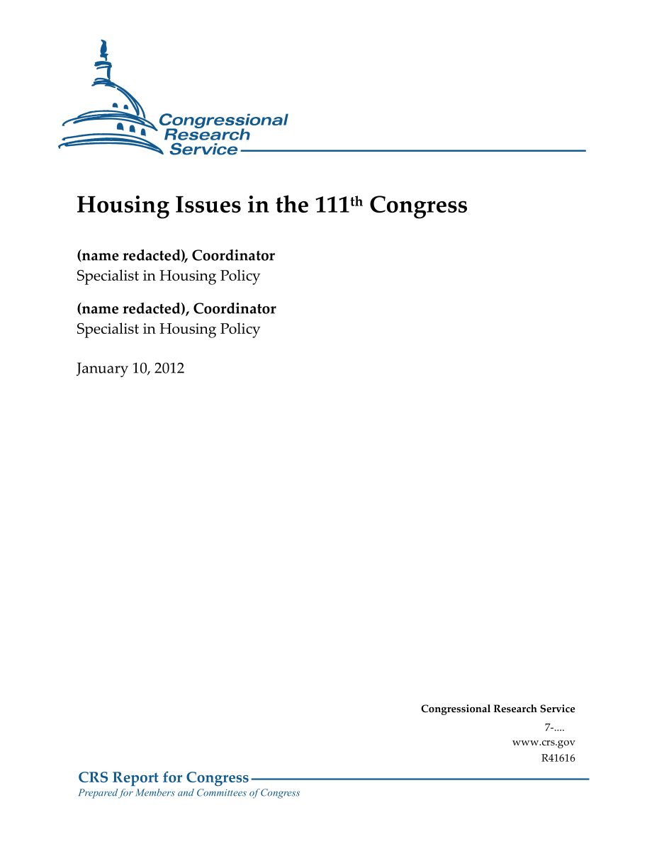 [20120110]R41616_第111届国会的住房问题.pdf_第1页