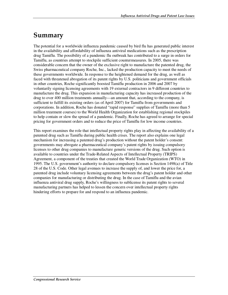 [20070816]RL33159_流感抗病毒药物与专利法问题.pdf_第2页