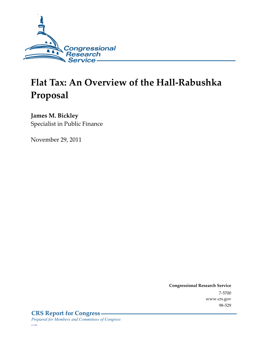 [20111129]98-529_统一税：Hall Rabushka提案概述.pdf_第1页