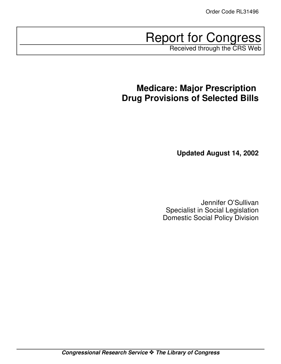 [20020814]RL31496_医疗保险：选定票据的主要处方药准备金.pdf_第1页