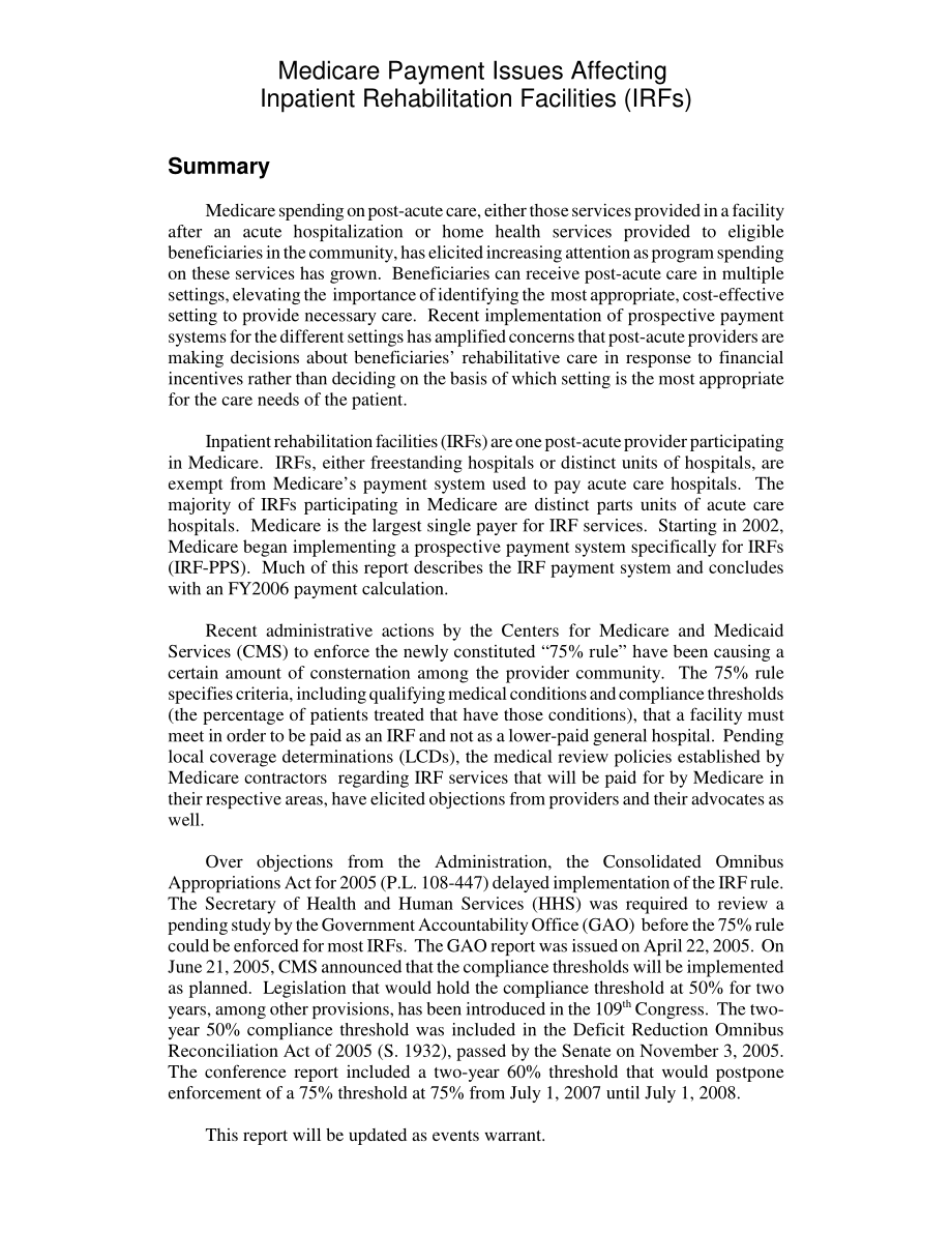 [20060124]RL32640_影响住院康复设施（IRF）的医疗保险支付问题.pdf_第2页