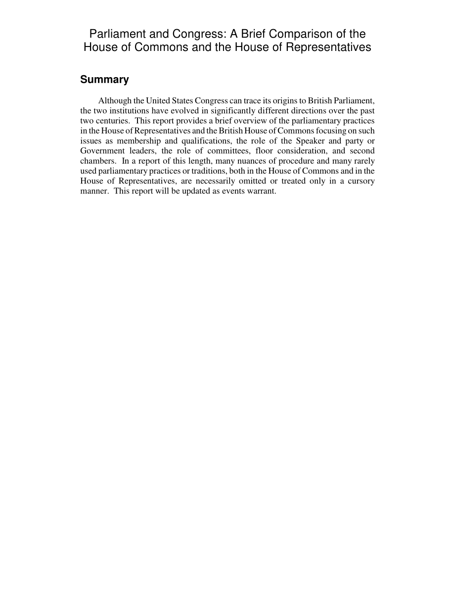 [20050519]RL32206_议会和国会：英国下议院与美国众议院的简要比较.pdf_第2页