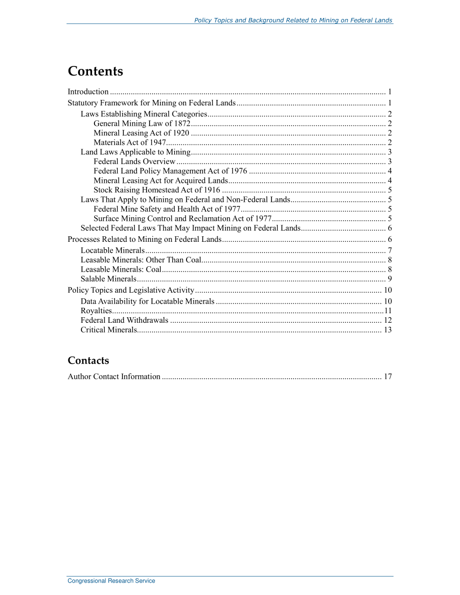 [20200319]R46278_与联邦土地采矿相关的政策主题和背景.pdf_第3页