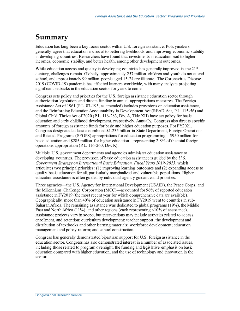 [20210701]R44676_外国援助和教育部门：计划和优先事项.pdf_第2页