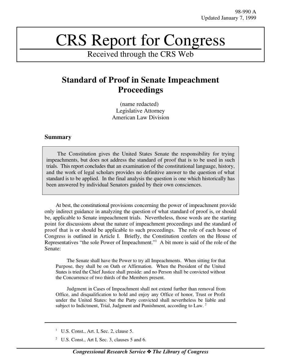 [19990107]98-990_参议院弹劾程序中的证明标准.pdf_第1页