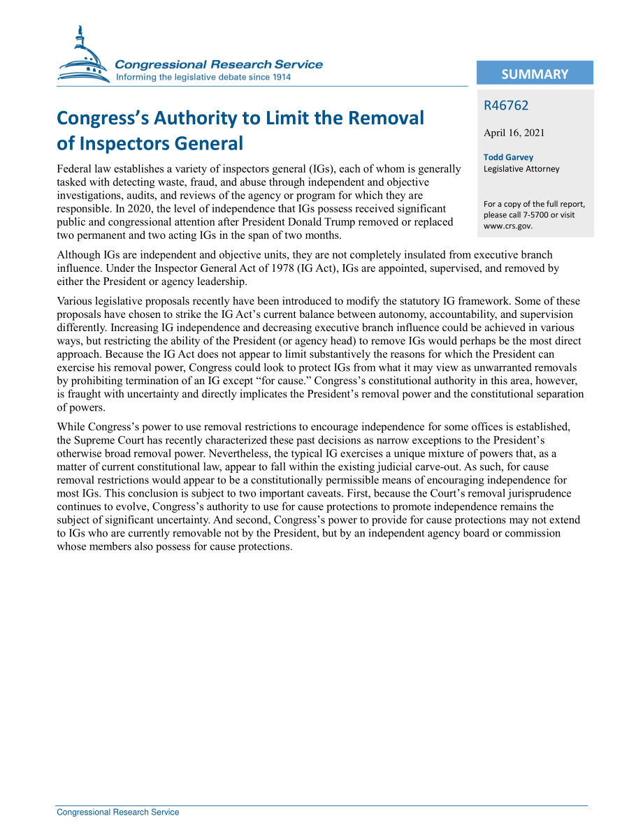 [20210416]R46762_国会限制总检察长免职的权力.pdf_第2页
