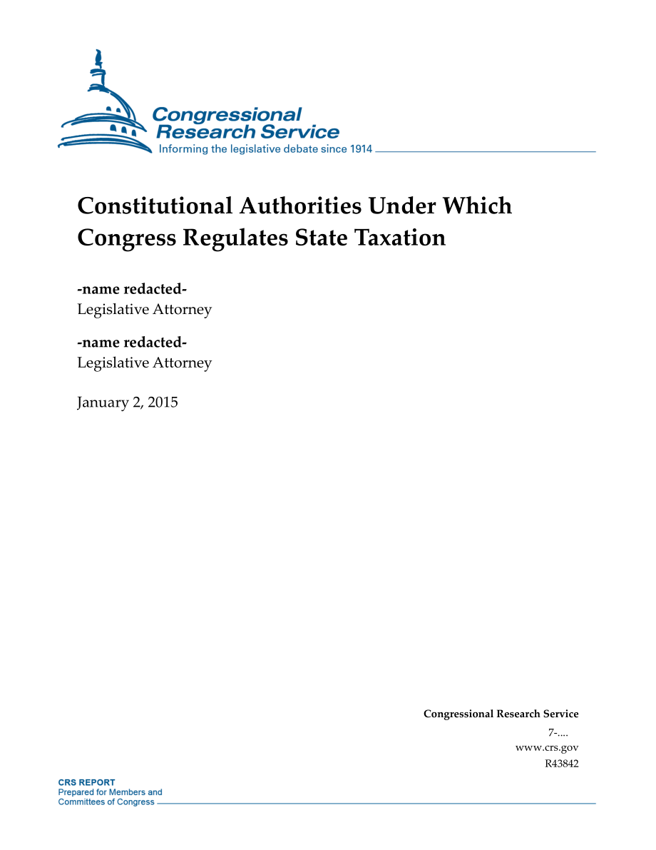 [20150102]R43842_国会管理州税收的宪法当局.pdf_第1页
