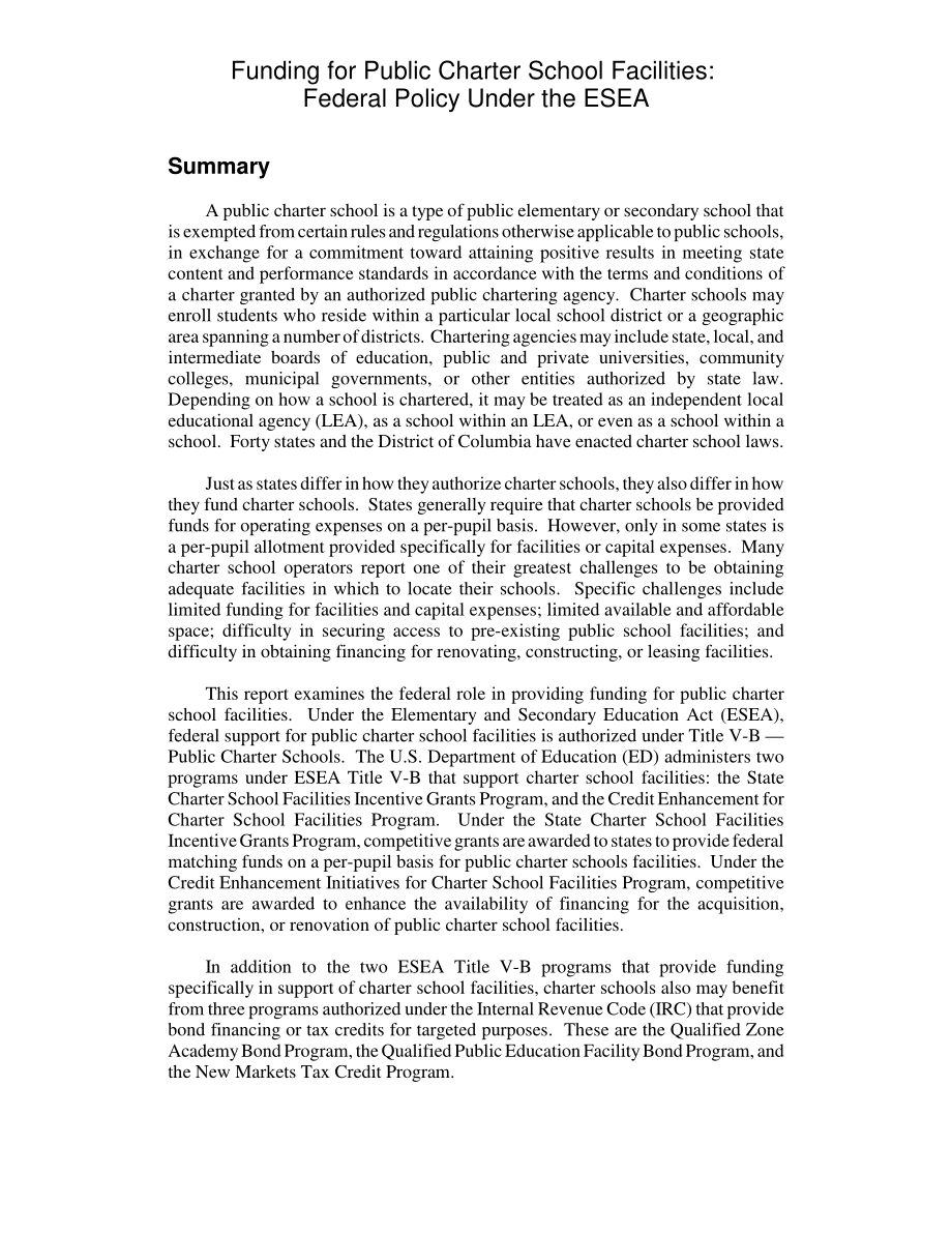 [20060208]RL31128_公共特许学校设施资金：ESEA下的联邦政策.pdf_第2页