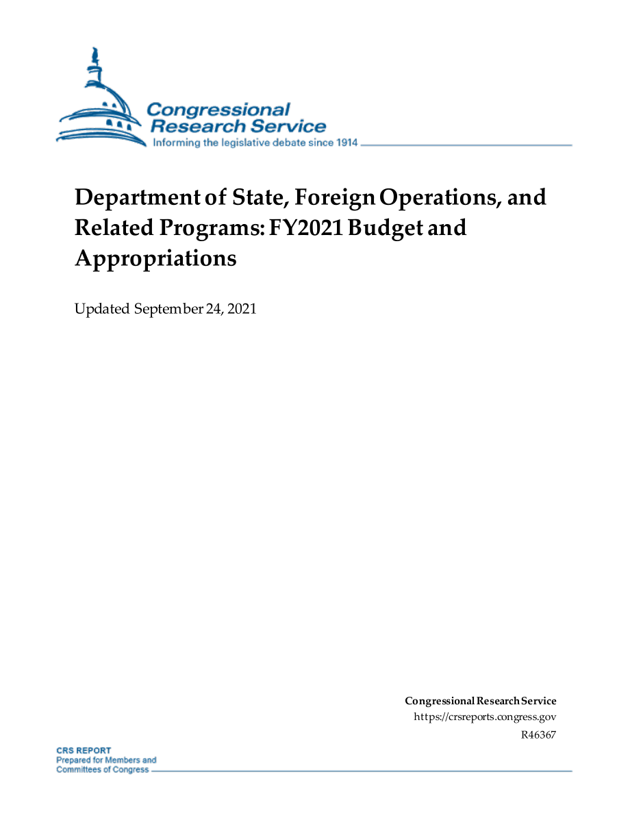 [20210924]R46367_国务院、外国业务和相关计划：2021财年预算和拨款.pdf_第1页