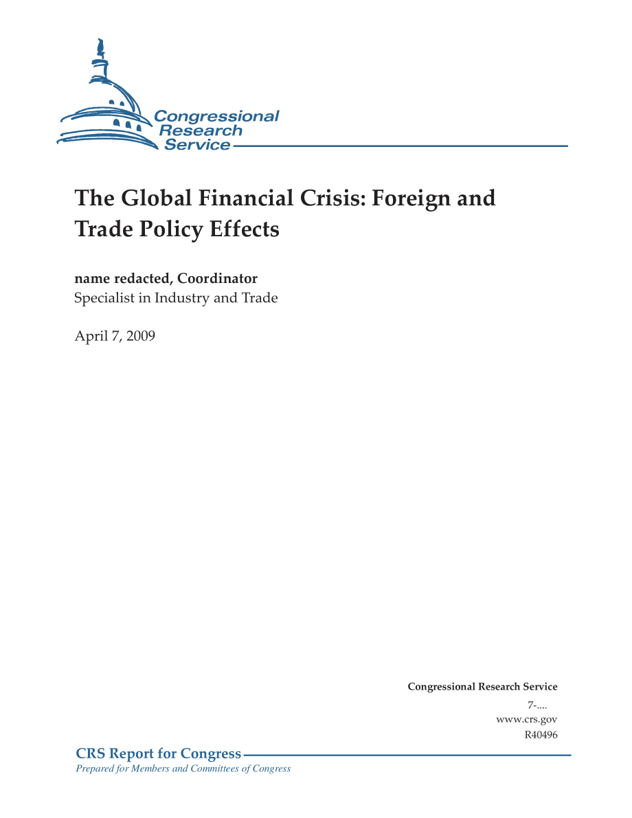 [20090407]R40496_全球金融危机：对外贸易政策效应.pdf_第1页