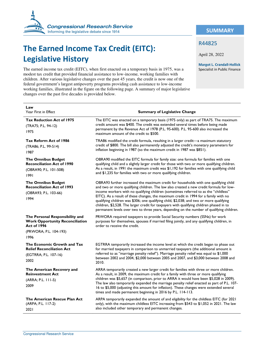 [20220428]R44825_所得税抵免（EITC）：立法历史.pdf_第2页