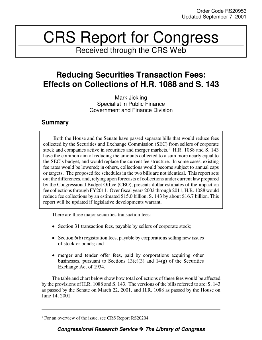 [20010907]RS20953_降低证券交易费用：H.R.的收入影响1088和第143条.pdf_第1页
