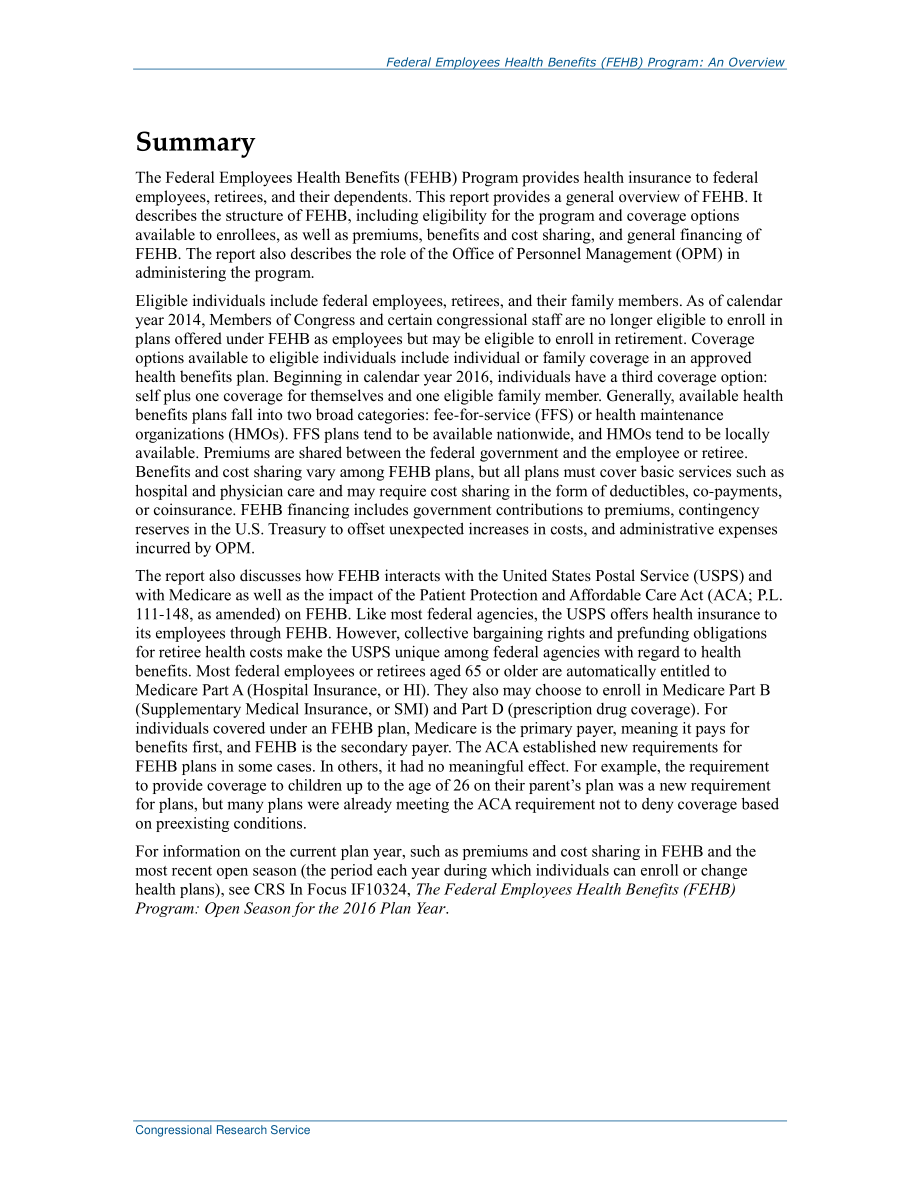 [20160203]R43922_联邦雇员健康福利（FEHB）计划：概述.pdf_第2页