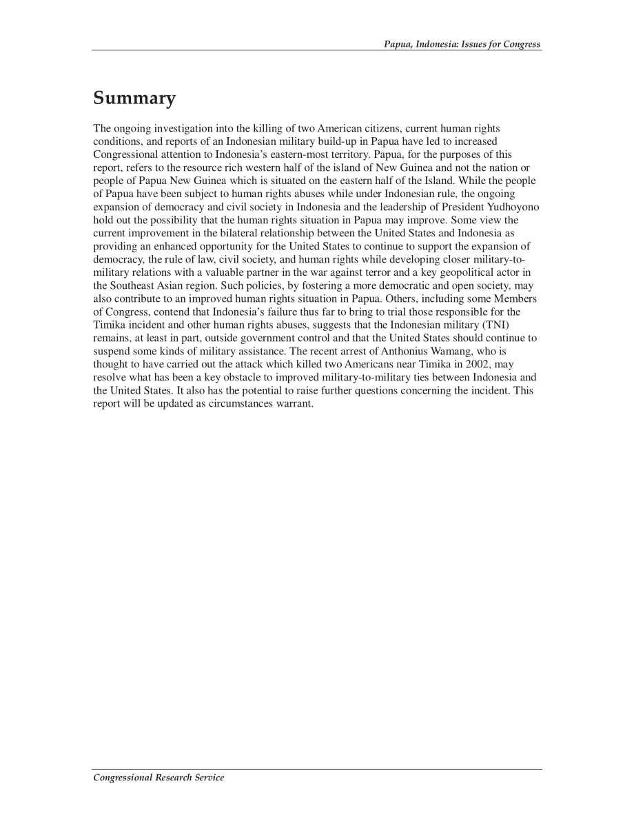 [20060119]RL33260_巴布亚印度尼西亚：国会议题.pdf_第2页