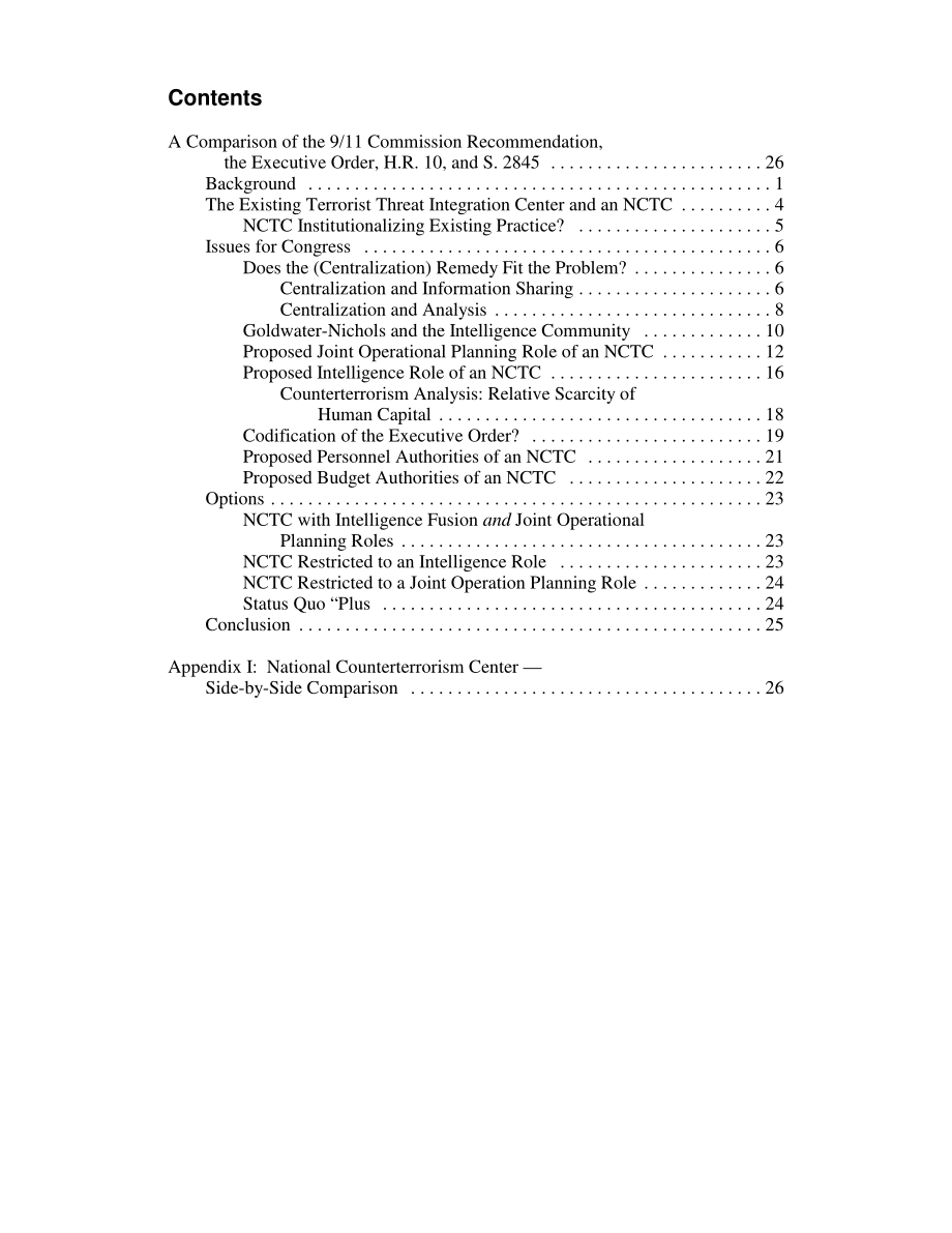 [20041022]RL32558_911委员会和国家反恐中心：国会的议题和选择.pdf_第3页