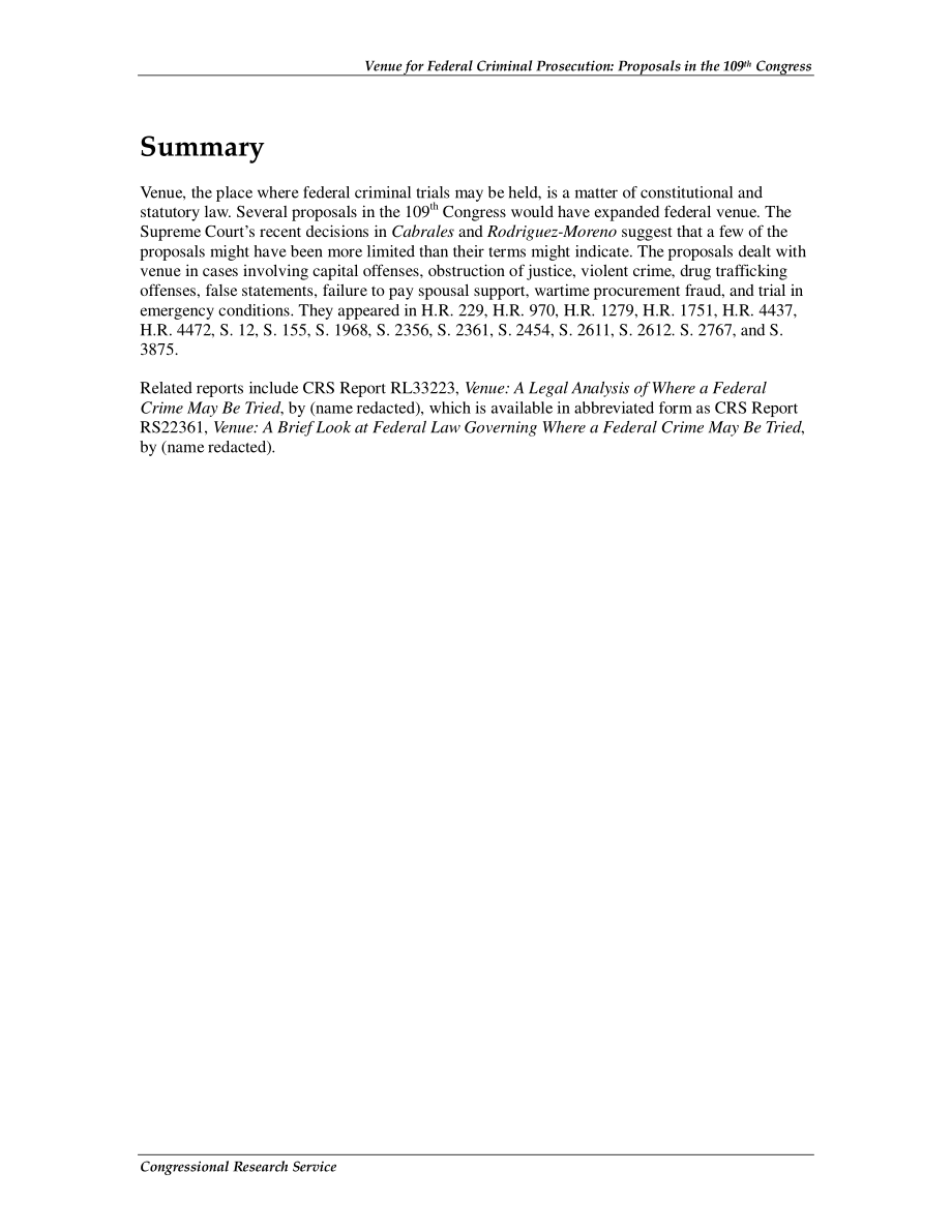[20070116]RS22360_联邦刑事诉讼地点：第109届国会提案.pdf_第2页