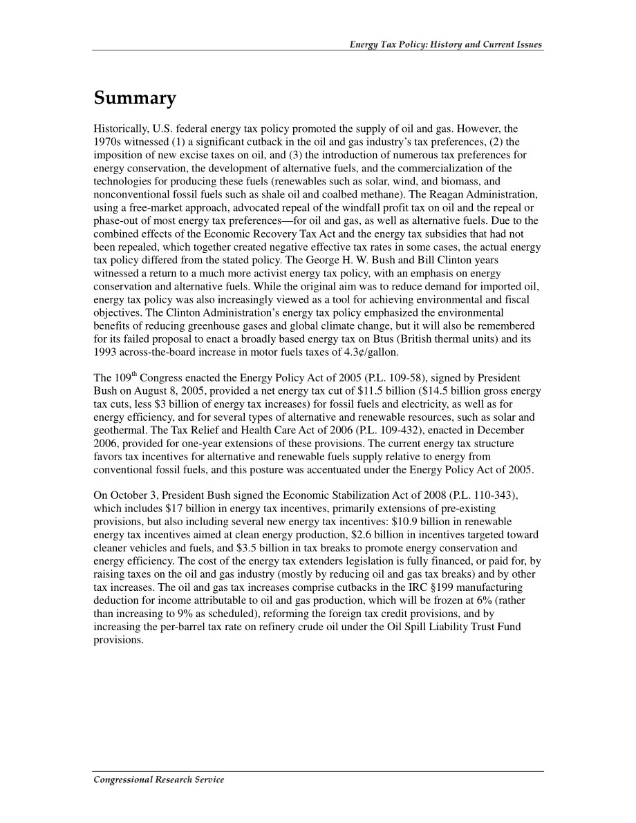 [20081030]RL33578_能源税政策：历史和当前问题.pdf_第2页