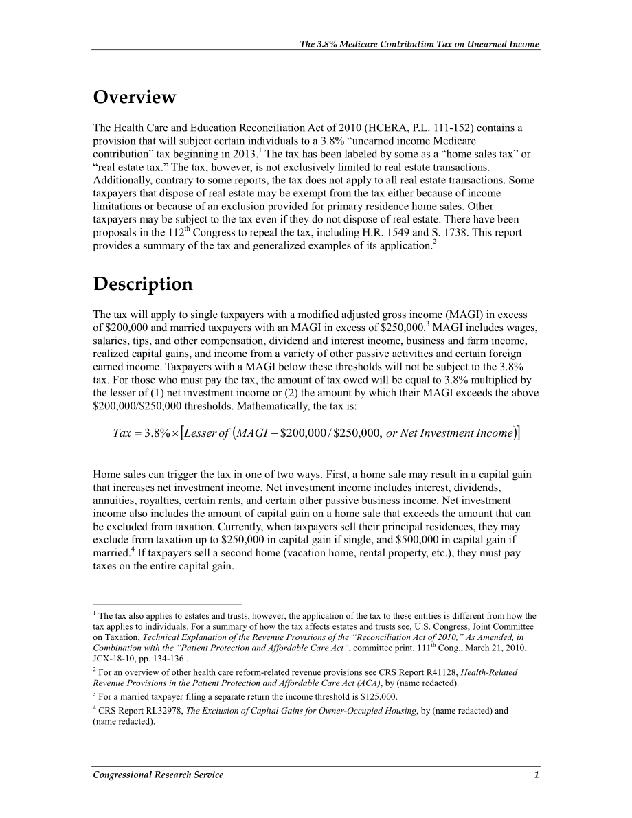 [20120518]R41413_对非劳动收入（包括房地产交易）征收3.8%的医疗保险缴款税.pdf_第2页